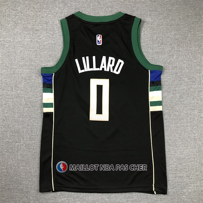 Maillot Enfant Milwaukee Bucks Damian Lillard NO 0 Statement 2018-19 Noir